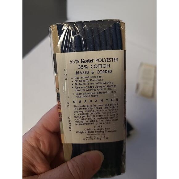 Lot of 7 NEW Vintage Wrights + 1 Talon Bias Tape Maxi Piping Blue White Yellow - Picture 8 of 10